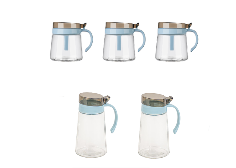 Woo 5 Piece of Kitchen Spice Glass Jar Storage Container Set