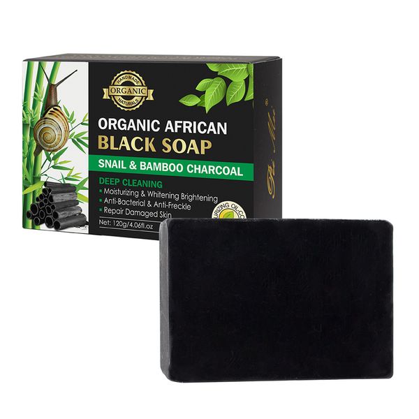 Organic Handmade African Black Skin Brightening Soap Charcoal Bamboo 120G