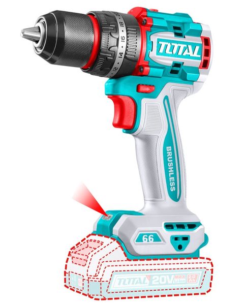 Total Tools 20V Lithium-ion Compact Brushless Cordless Impact Drill