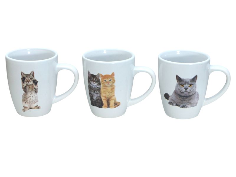 Excellent Houseware Mug Cats 3 piece Set - 220ml