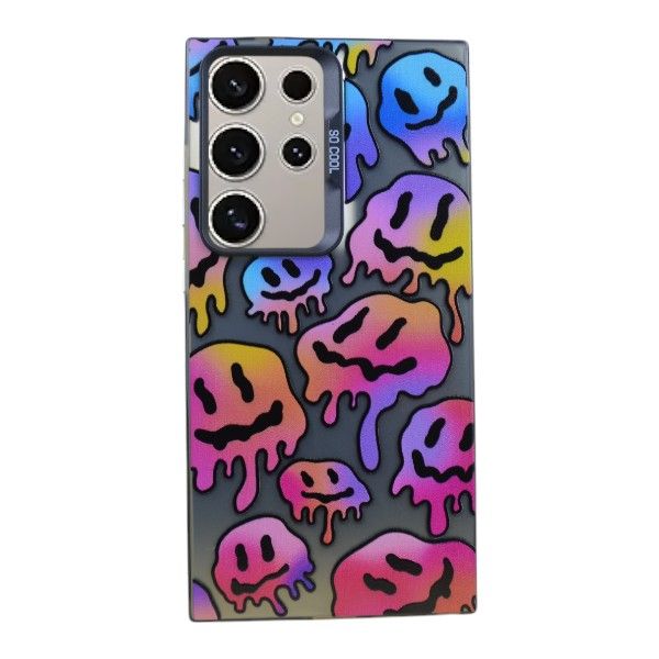 Melted Smiley Phone Case Compatible With Samsung S23 Ultra - Silver