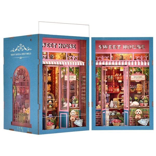Sweet House Bookend DIY Assembly Toy 3D Puzzle Holiday Gift Book Nook Kit