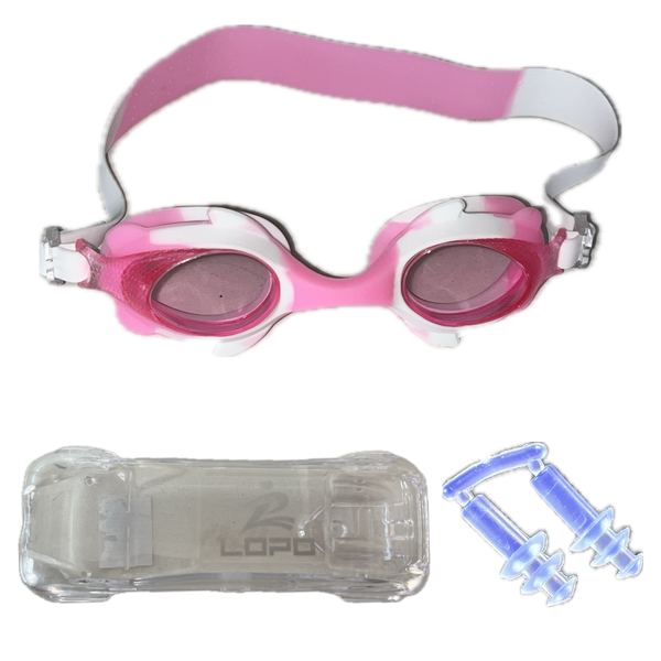 LOPO Swimming Goggles with Ear Plug for Kids and Teenagers - Adjustable Straps