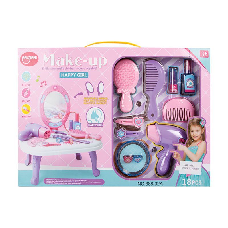 Pretend Make Up Set - Dolls & Accessories - Girls Toys - 18 Piece 