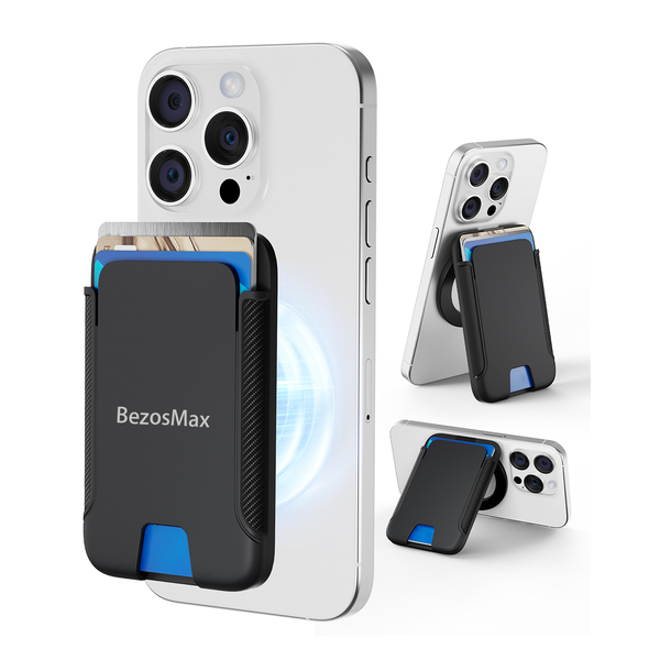 BezosMax Magnetic Phone Wallet, Multiple Card Holder with Adjustable Stand
