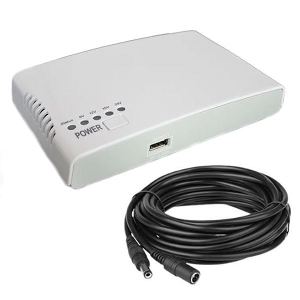 Portable 12000mAh Lithium Battery Ups With 5M Extantion Cable