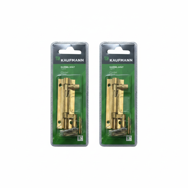 Kaufmann 76mm Solid Brass Barrel Bolt for Doors and Gates - 2 Pack