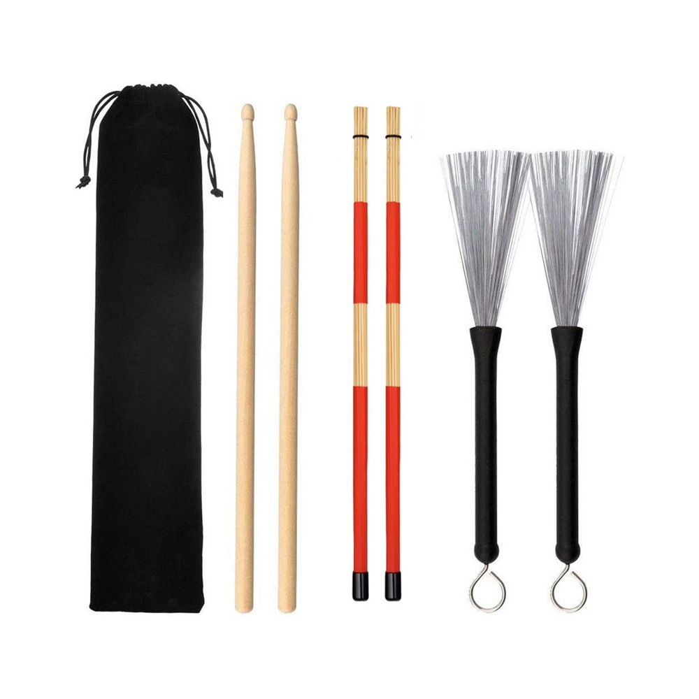 Drum Kit Drum Stick Steel Wire Brush Drum Sticks Set Jazz Rock Accessories