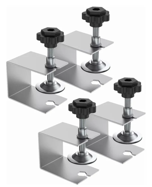 QKTNIUBI 4Pcs Silver Metal Drawer Front Mounting Clamps-Jigs