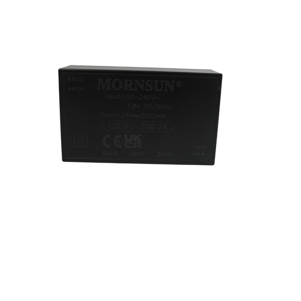 LDE60-20B24 24V 2.5A PCB Mount AC/DC Power Supply with 4KV Isolation