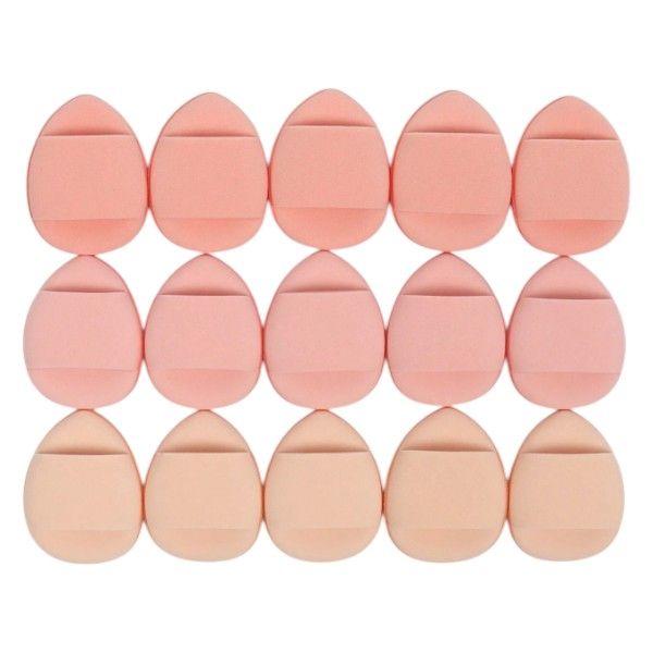 15 Piece - Mini Makeup Sponges With Finger Pocket Design - Multi-Color