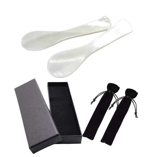 2-Piece Mother of Pearl Caviar Spoon Set, Elegant Serving Spoons