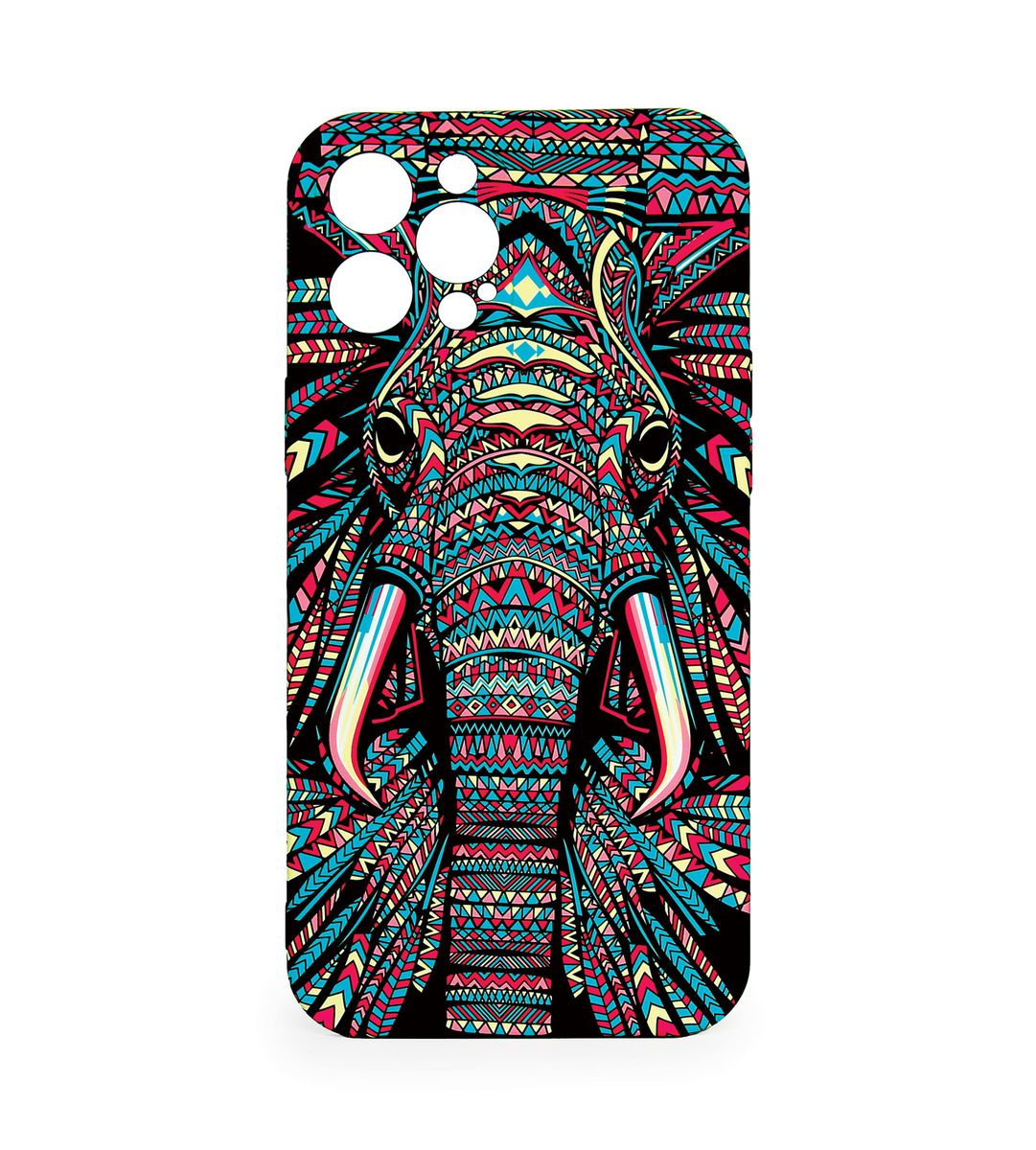 Silicone Phone Cover for iPhone African Elephant Colourful