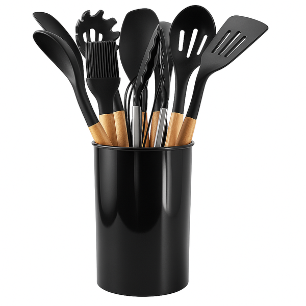 Silicone Utensils Set - Heat-Resistant, Non-Scratch