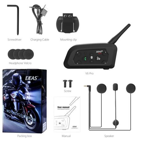 V6 Pro Motorcycle Helmet Bluetooth Headset Helmet Intercom System