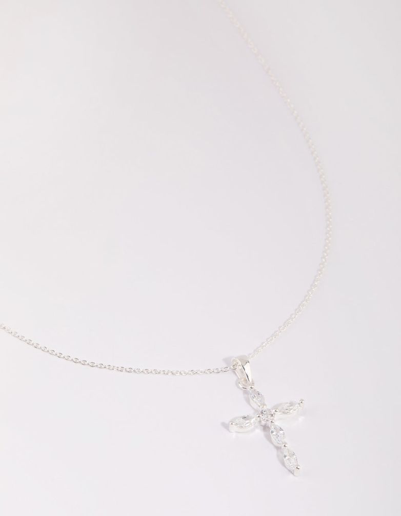 Sterling Silver Cubic Zirconia Cross Necklace | Shop Today. Get it ...