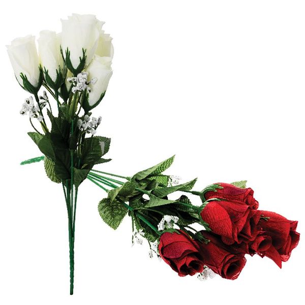 Bulk Pack x 4 Bunch Of Roses Atrificial - 6 Heads Per Bunch