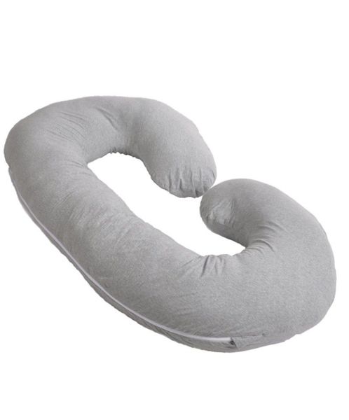 Full Body Comfort C-Shaped Pregnancy Maternity Pillow Grey