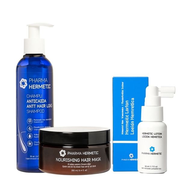 Pharma Hermetic Hair Loss Growth &amp; Restoration Trio-Shampoo, Mask &amp; Lotion