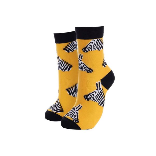 SoGood-Candy - Socks - Yellow Zebra Heads