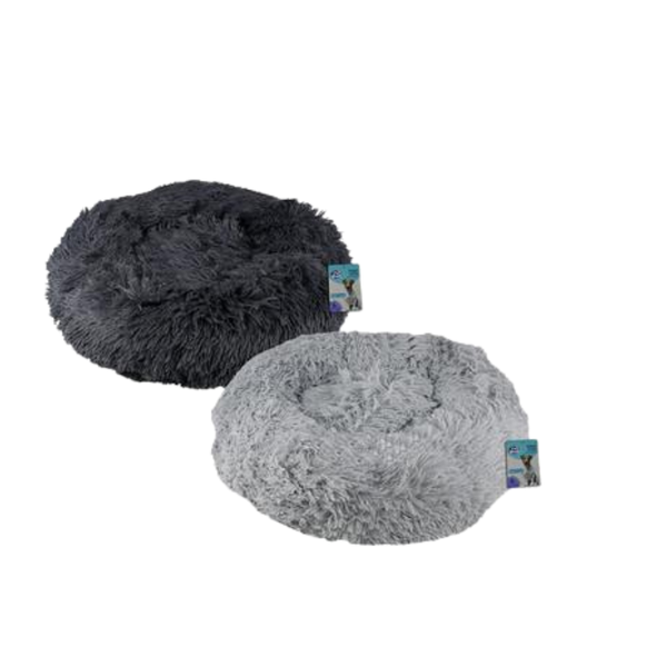 Grey Pet Bed Round Snuggle 48cm Diameter