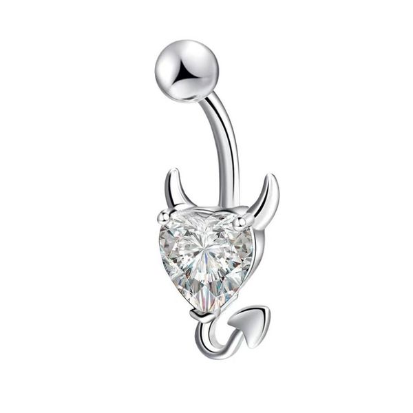 Devil Heart Belly Button Rings Navel Barbells Stud For Body Piercing