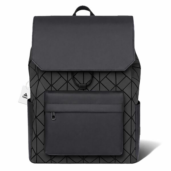 Topika Stylish Black Laptop Backpack with Reflective Design for Men &amp; Women