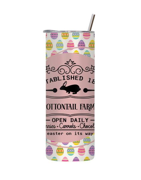 On its way 20 Oz Tumbler with Lid Straw Easter Graphic Design Present 090