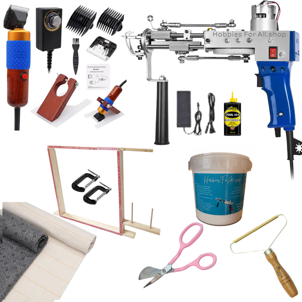 TuftingKit -KRT-2in1 HFA Tufting Gun, Trimmer &amp; Guide, Frame, Glue, Fabric