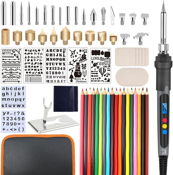 71 Pieces Wood Burning Kit, Soldering Pyrography Pen w/ Adjustable Temperature