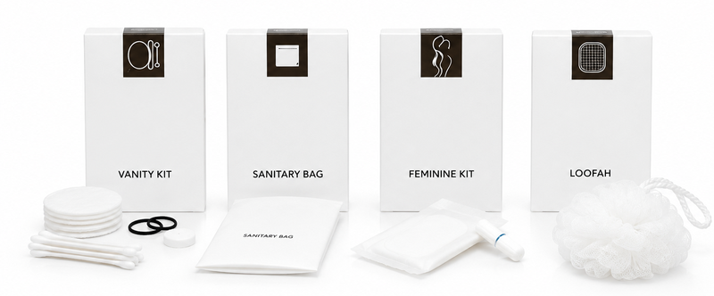 Mini Generic Comb Vanity Kit,Sani Bag,Female Kit,Loofah 25 per item