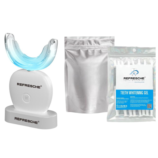 Teeth Whitening Kit: LED Mouthpiece 2.0 &amp; Gel Syringes