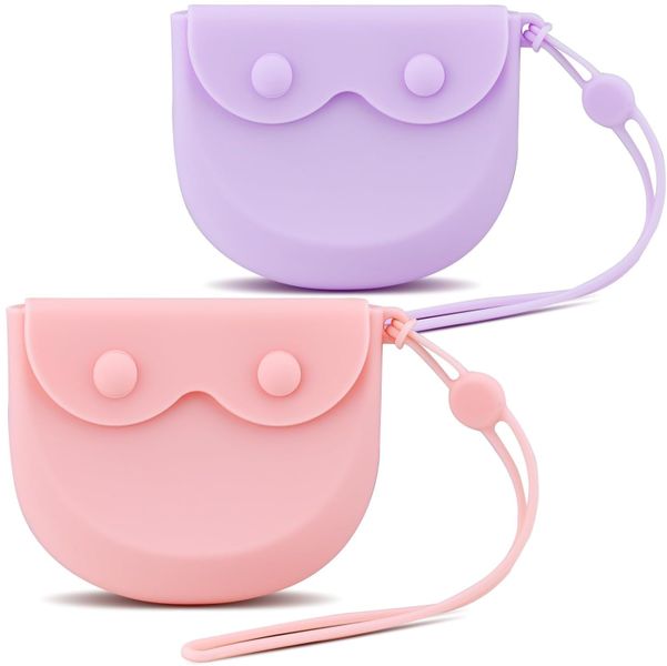 2 Piece Silicone Retainer Case with Vent Holes (Pink + Purple)