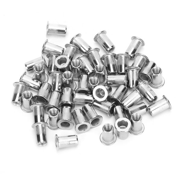 150 Pieces Zinc-Plated Rivet Nuts (Carbon Steel)