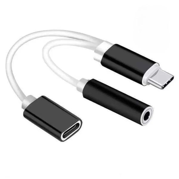 USB C To 3.5mm Type C Aux Audio Charger Adapter 2 in 1 for Simultaneous