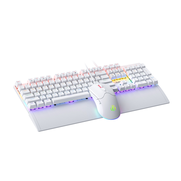 iMice MK-X10 RGB Mechanical Gaming Wired Keyboard &amp; Mouse Combo - White