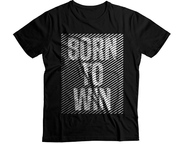 Men's "Born To Win" Printed Graphic T-Shirt - Black