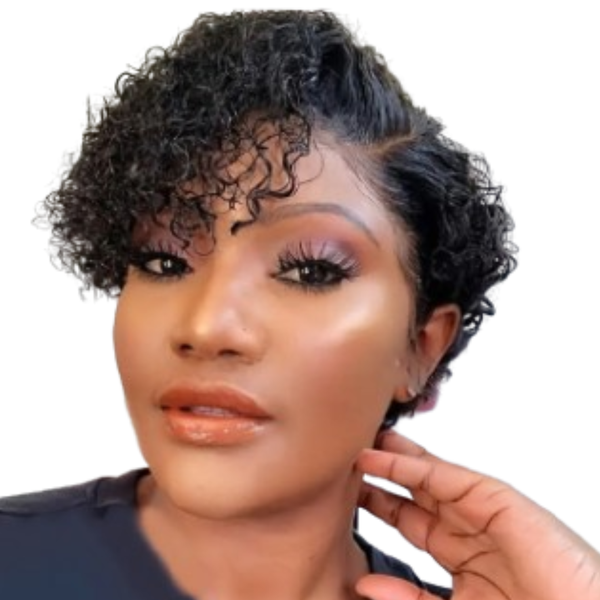 Brazilian Hair Curly Pixie Wig.