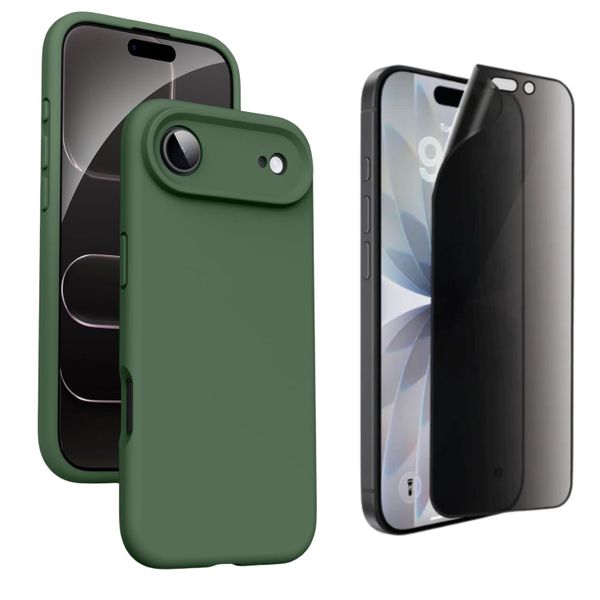 Matte Privacy Glass + TPU Silicone Cover Compatible With iPhone 17 Air