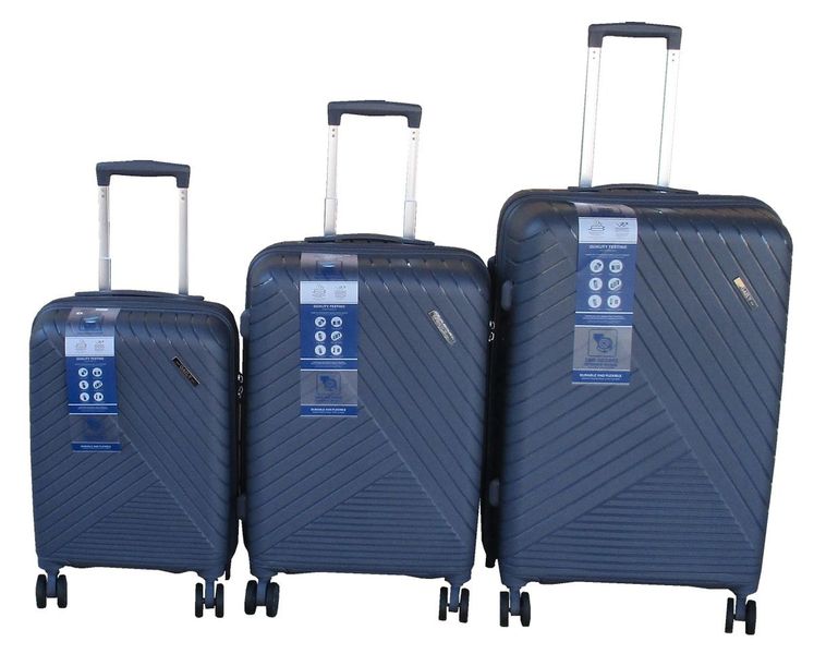 Unbreakable PP Hardside Luggage Set Spinner Wheels and TSA Locks - Grey - 3-Piece