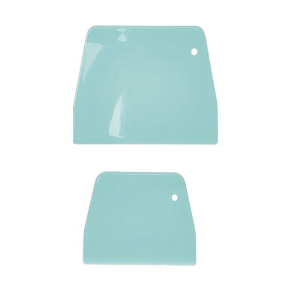 Flexible Plastic Bench Scrapers With Smooth and Sharp Edges - Blue - 2 Piece