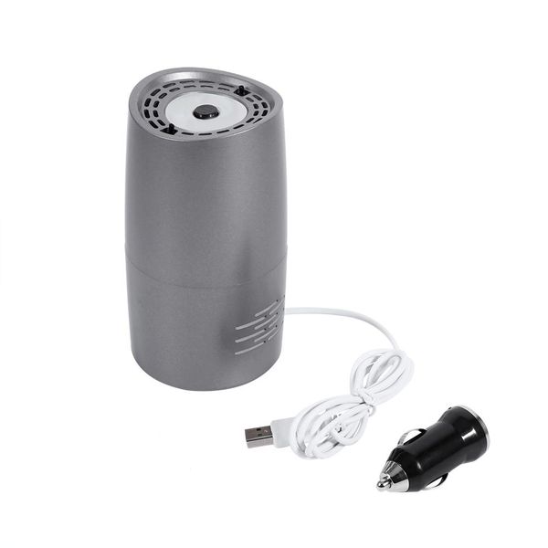 Mini USB Car Air Purifier Ionic Cleaner Ionizer Freshener Grey