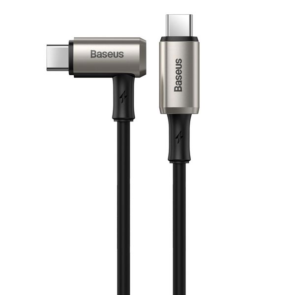 Baseus 100W USB Type-C 1.5m Elbow Design Power Delivery Hammer Cable- Black