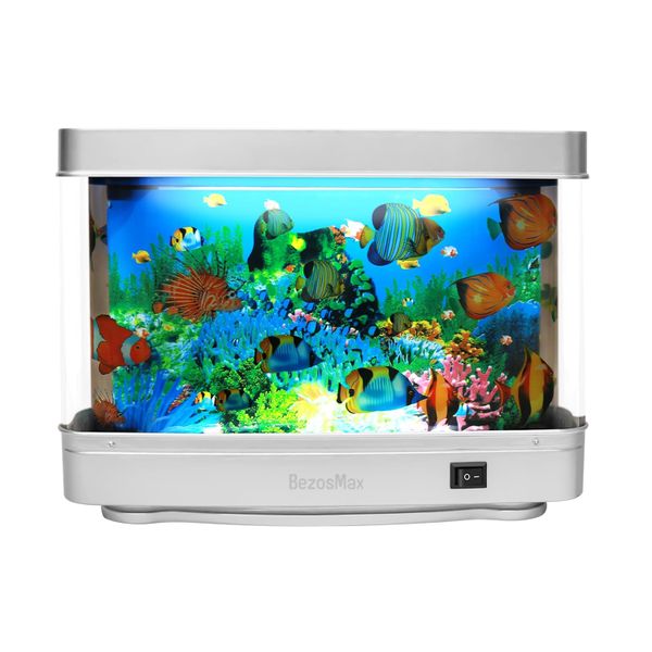 BezosMax Fake Motion Fish Tank for Kids, Sensory Artificial Aquarium Light