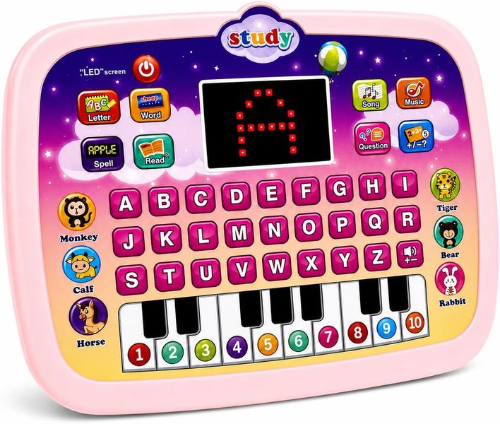 Toddler Learning Tablet For Spelling &amp; Speech Learning Toy with Piano Keys