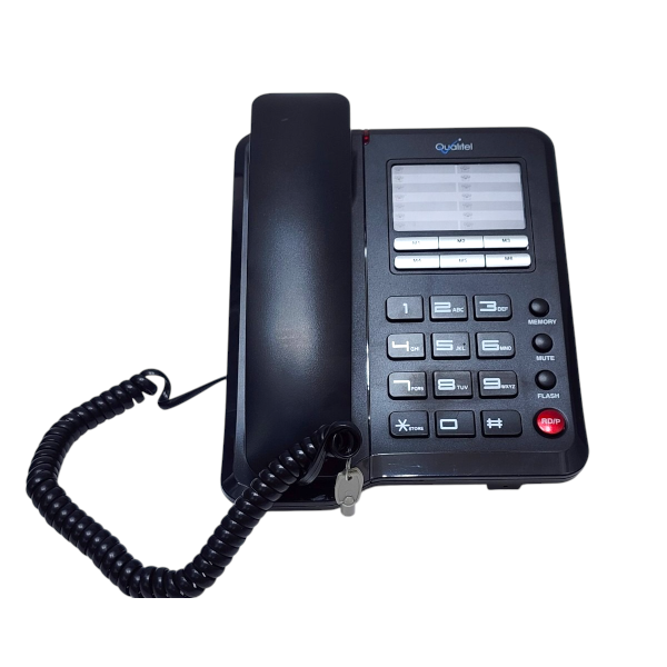 Qualitel Corded Analogue Telephone - Desk/Wall Mountable 16 Memory Keys