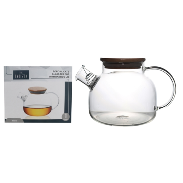 The Barista Barista S/Wall Teapot Bamboo Lid 800ml