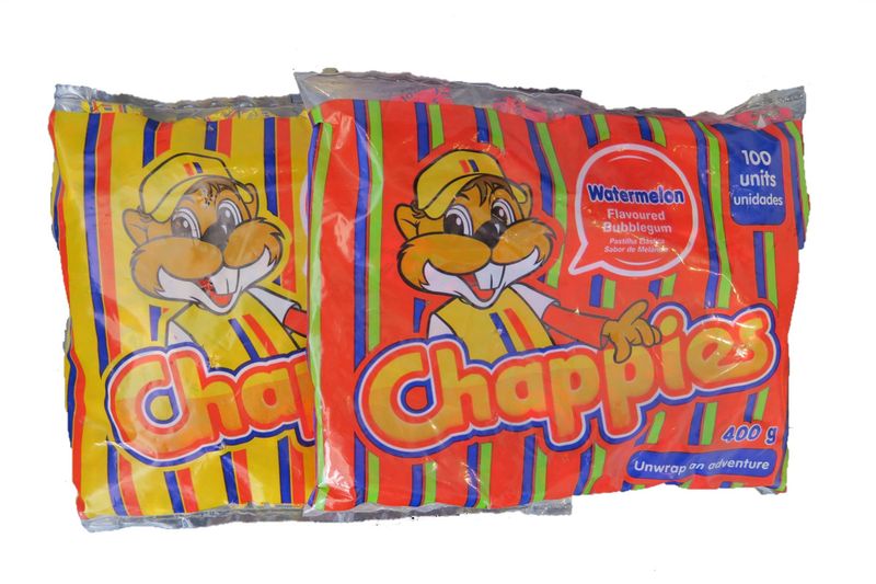 Chappies Assorted Fruit and Watermelon Bubblegum (2 x 100's)