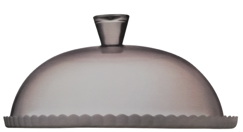 Cake Plate &amp; Dome 32x12cm Glass White Base Joy 95198