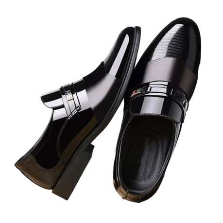 Men s Shoes Patent Leather Dress Shoes Designs Mens Polished Pointed Toe